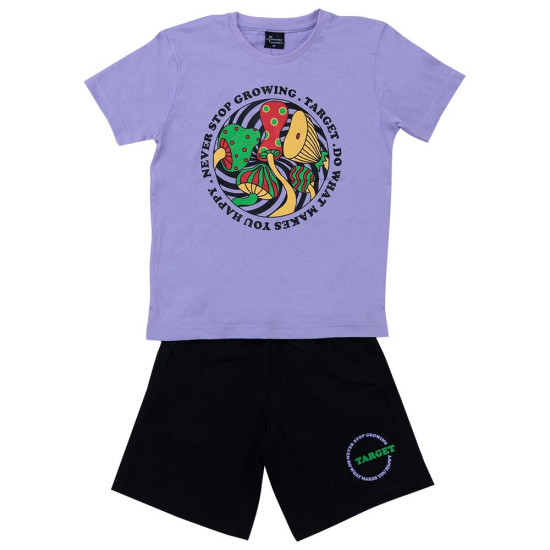 Target Παιδικό σετ Boy's T-Shirt & Shorts Single Jersey Set "Mushroom"